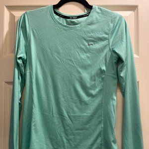 Nike Dri-Fit Long Sleeve Teal Running Top